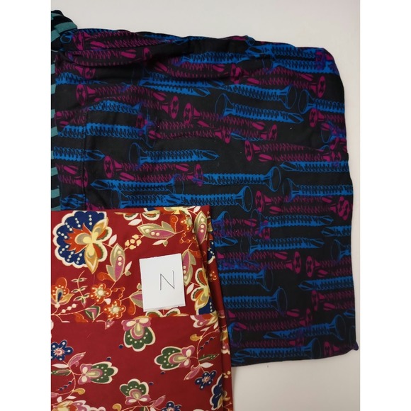 Lularoe Womens Strecthy Abstract Pattern Colorful Leggings Tall & Curvy Set Of 3 - Picture 4 of 5